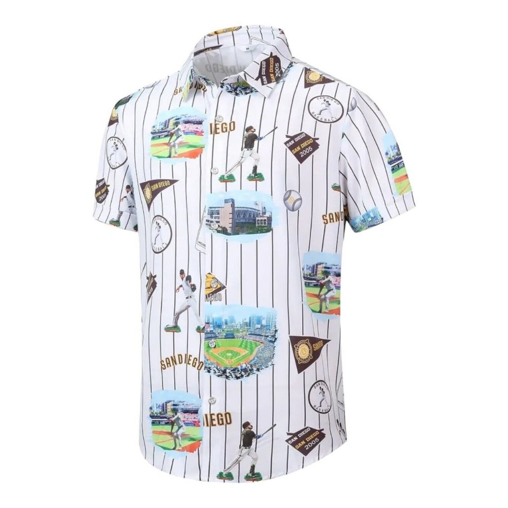 New San Diego Padres Button Up Shirt White Men's